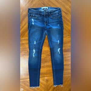 Hollister Dark Blue Distressed Skinny Jeans